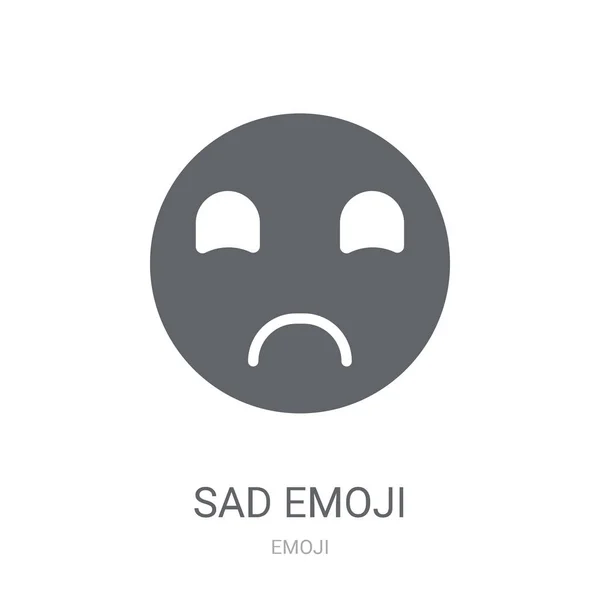Trist Emoji Ikon Trendy Sad Emoji Logo Koncept Hvid Baggrund – Stock-vektor