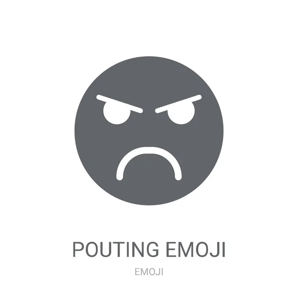 Emoji 아이콘입니다 Emoji 컬렉션에서 배경에 Pouting Emoji 모바일 미디어에 하기에 — 스톡 벡터