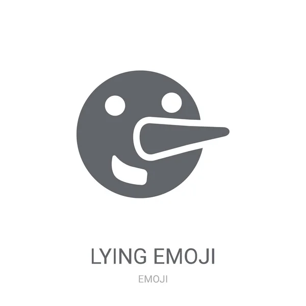 Ψέματα Την Εικονίδιο Emoji Μοντέρνα Αντίληψη Λογότυπο Emoji Ξαπλωμένη Στο — Διανυσματικό Αρχείο