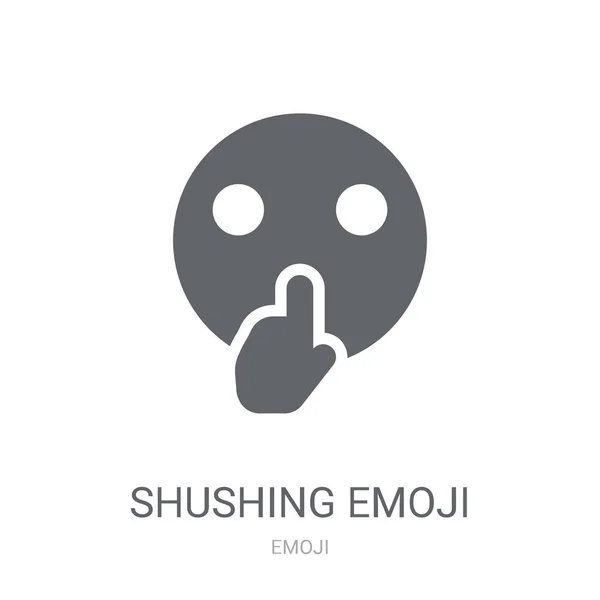 Knusende Emoji Ikon Trendy Shushing Emoji Logo Koncept Hvid Baggrund – Stock-vektor