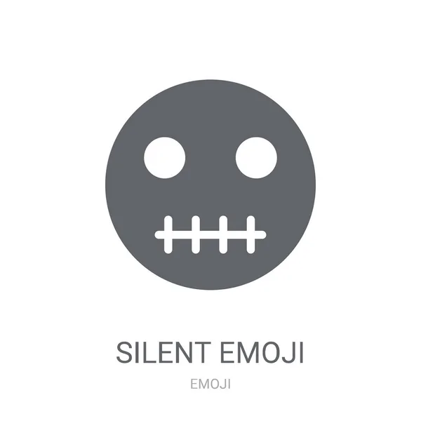 Silent Emoji Значок Модний Silent Emoji Логотип Концепція Білому Тлі — стоковий вектор