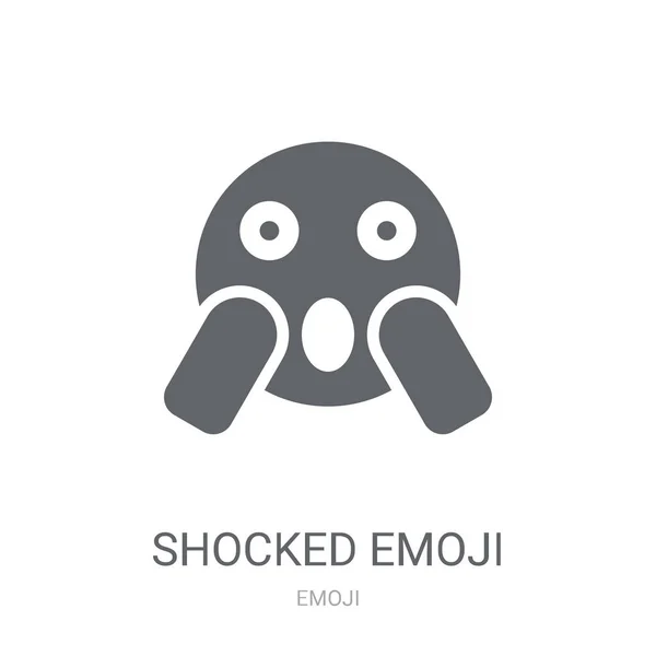 Шокований Emoji Значок Модні Shocked Emoji Логотип Концепція Білому Тлі — стоковий вектор