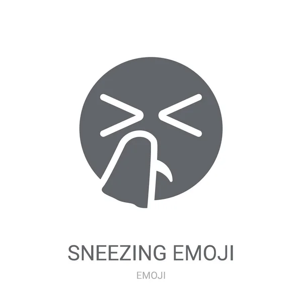 Ícone Emoji Espirrando Trendy Sneezing Emoji Logo Concept White Background —  Vetores de Stock