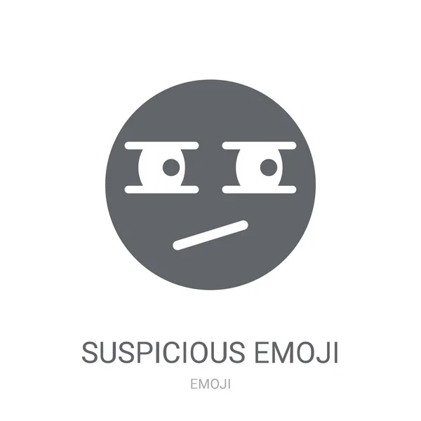 Mistænkeligt Emoji Ikon Trendy Mistænkelig Emoji Logo Koncept Hvid Baggrund – Stock-vektor
