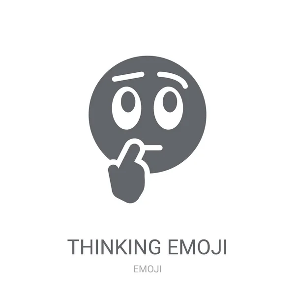 Pensar Ícone Emoji Trendy Thinking Conceito Logotipo Emoji Fundo Branco —  Vetores de Stock