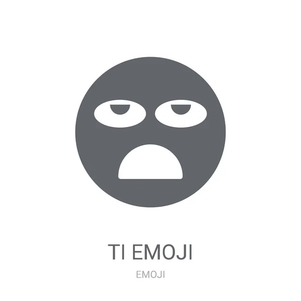 Ícone Emoji Cansado Conceito Logotipo Emoji Cansado Moda Fundo Branco —  Vetores de Stock