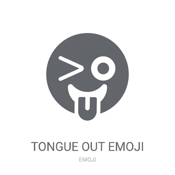 Ícone Emoji Língua Para Fora Trendy Tongue Out Emoji Logo —  Vetores de Stock