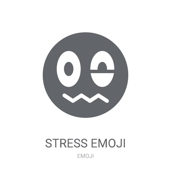 Стрес Emoji Значок Модний Стрес Emoji Логотип Концепція Білому Тлі — стоковий вектор