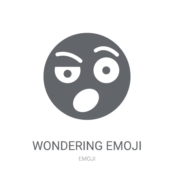 Spekulerer Emoji Ikon Trendy Wondering Emoji Logo Koncept Hvid Baggrund – Stock-vektor