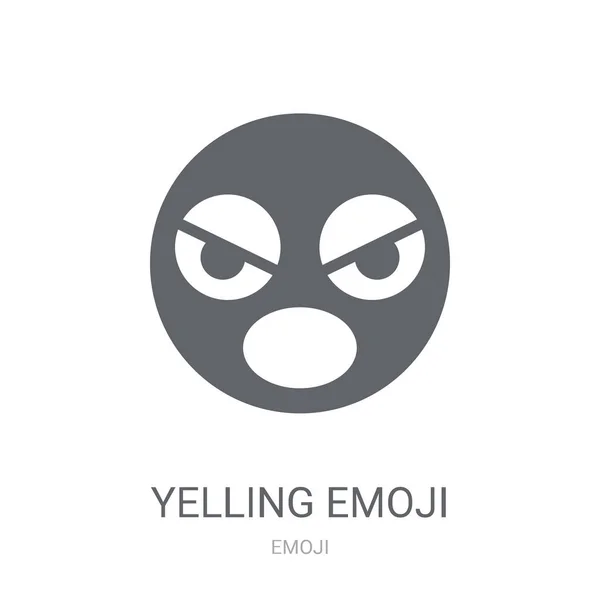 Råbe Emoji Ikon Trendy Yelling Emoji Logo Koncept Hvid Baggrund – Stock-vektor