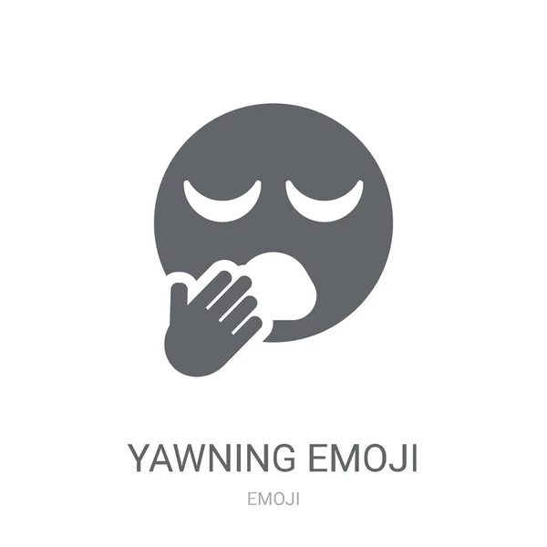 Yawning Emoji Ikon Trendy Yawning Emoji Logo Koncept Hvid Baggrund – Stock-vektor