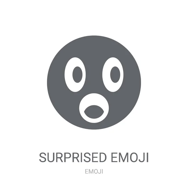 Overrasket Emoji Ikon Trendy Overrasket Emoji Logo Koncept Hvid Baggrund – Stock-vektor