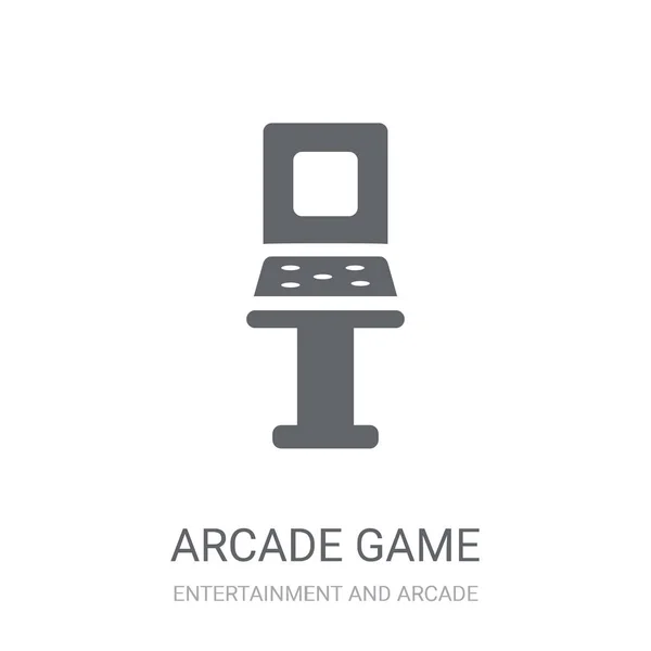 アーケード ゲームのアイコン エンターテイメント アーケード コレクションから白い背景のトレンディなアーケード ゲームのロゴのコンセプトです Web アプリ 携帯アプリ 印刷媒体での使用に適しています — ストックベクタ