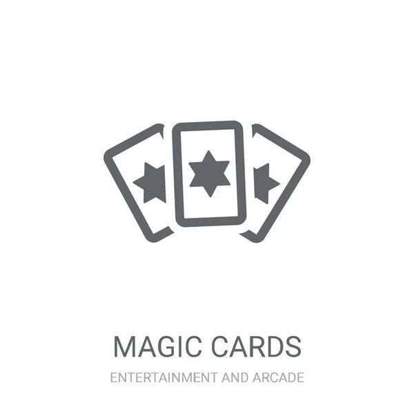 Μαγικό Κάρτες Εικονίδιο Μοντέρνα Μαγεία Κάρτες Έννοια Λογότυπο Λευκό Φόντο — Διανυσματικό Αρχείο