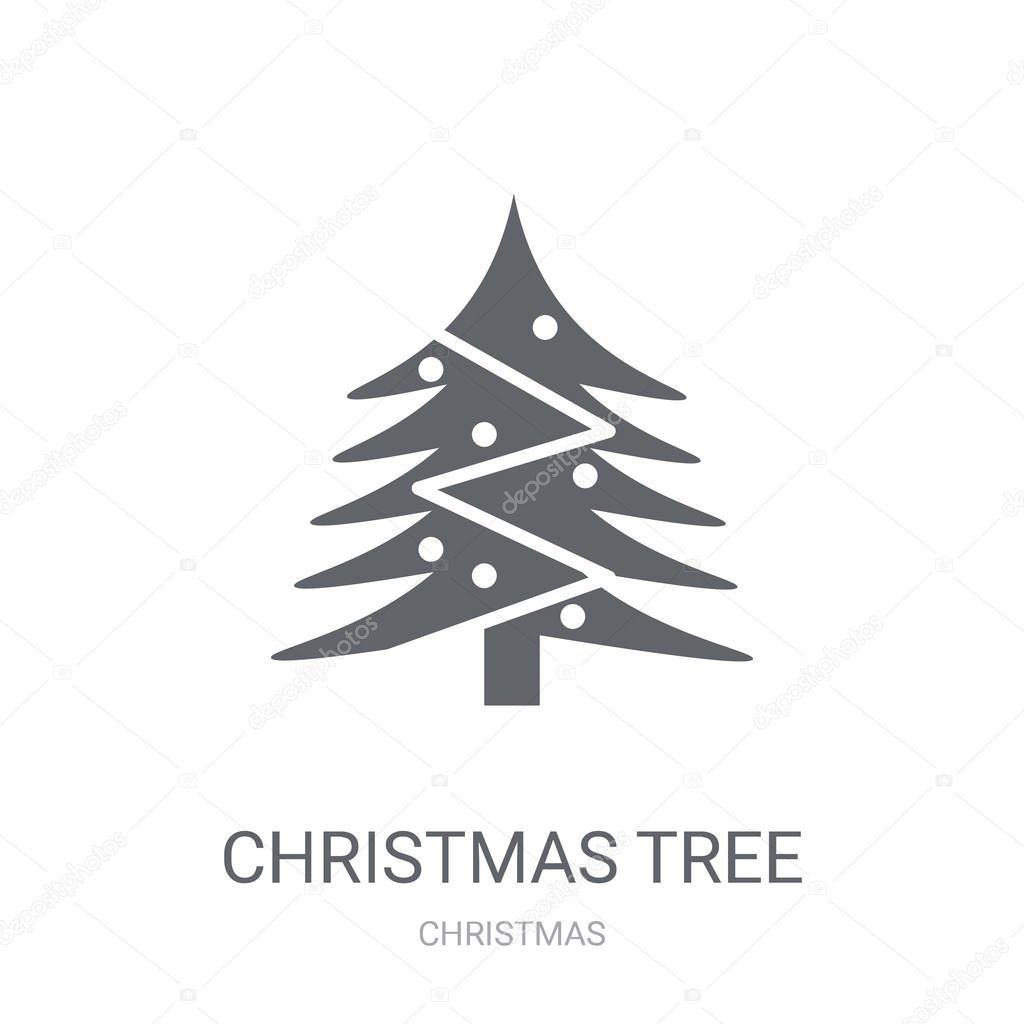 Christmas tree icon. Trendy Christmas tree logo concept on white background from Christmas collection. Suitable for use on web apps, mobile apps and print media.