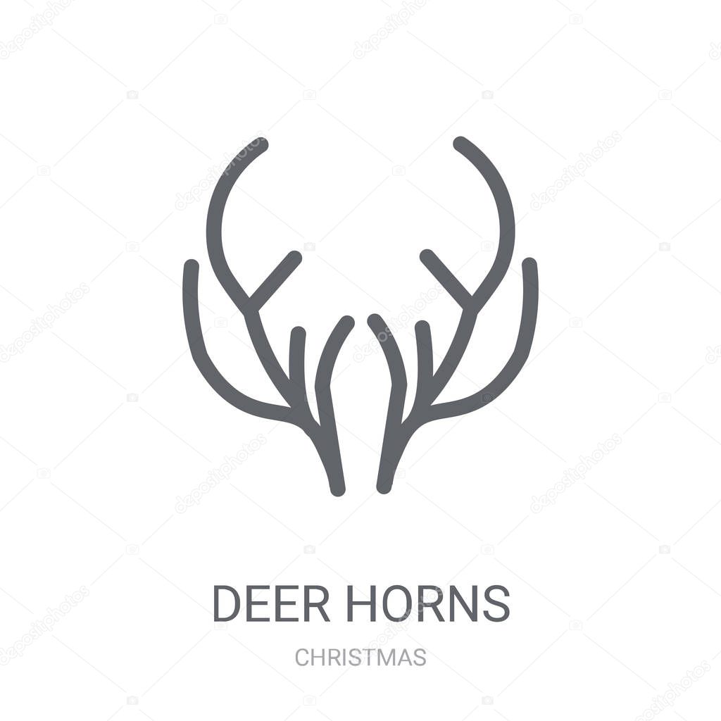 Deer horns icon. Trendy Deer horns logo concept on white background from Christmas collection. Suitable for use on web apps, mobile apps and print media.