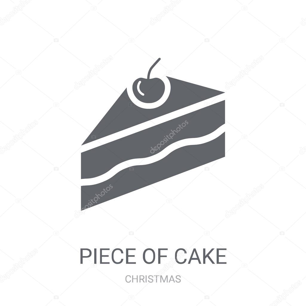 Piece of cake icon. Trendy Piece of cake logo concept on white background from Christmas collection. Suitable for use on web apps, mobile apps and print media.