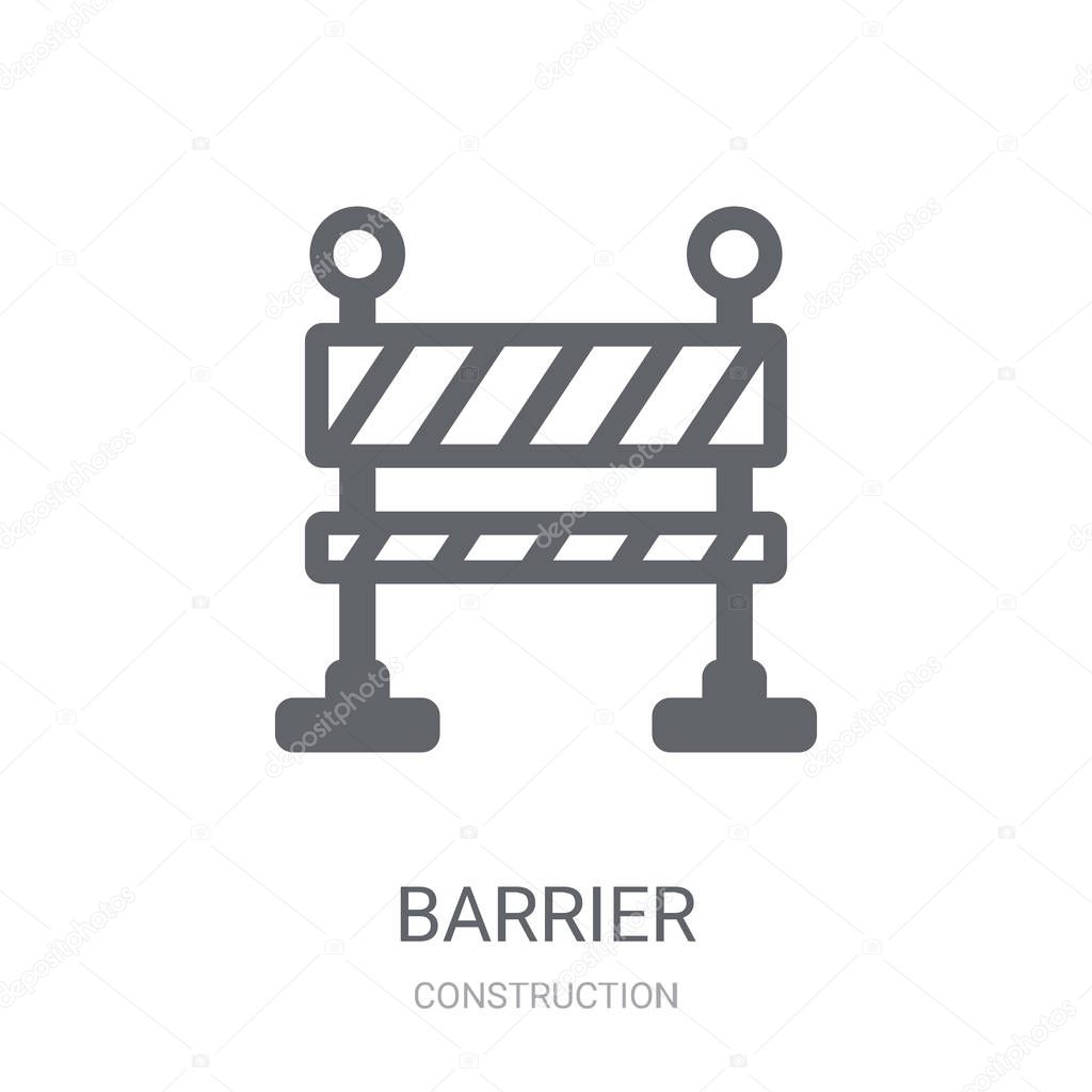 Barrier icon. Trendy Barrier logo concept on white background from Construction collection. Suitable for use on web apps, mobile apps and print media.