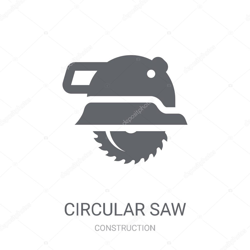 Circular saw icon. Trendy Circular saw logo concept on white background from Construction collection. Suitable for use on web apps, mobile apps and print media.