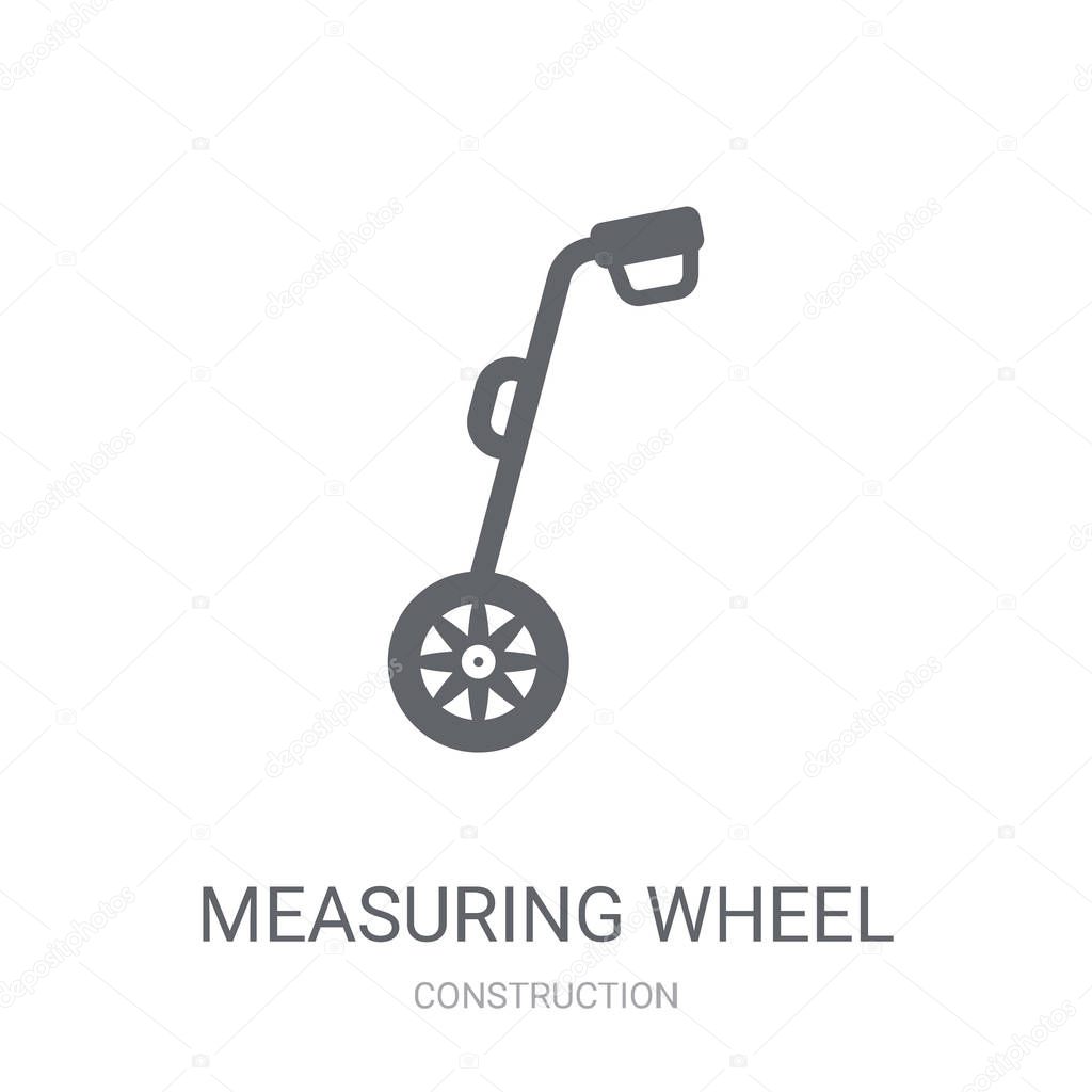 Measuring wheel icon. Trendy Measuring wheel logo concept on white background from Construction collection. Suitable for use on web apps, mobile apps and print media.