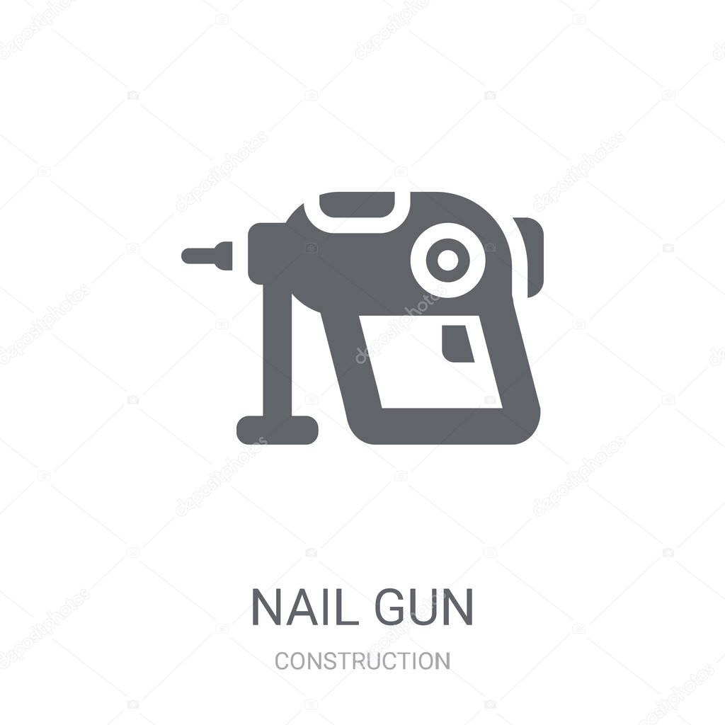 Nail gun icon. Trendy Nail gun logo concept on white background from Construction collection. Suitable for use on web apps, mobile apps and print media.