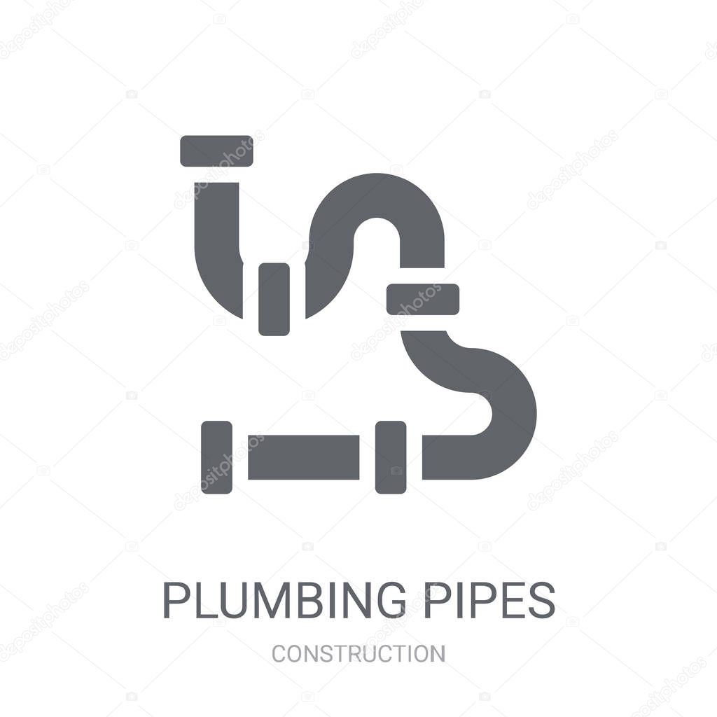 plumbing pipes icon. Trendy plumbing pipes logo concept on white background from Construction collection. Suitable for use on web apps, mobile apps and print media.