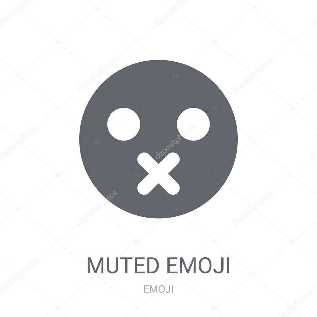 Muted emoji icon. Trendy Muted emoji logo concept on white background from Emoji collection. Suitable for use on web apps, mobile apps and print media.