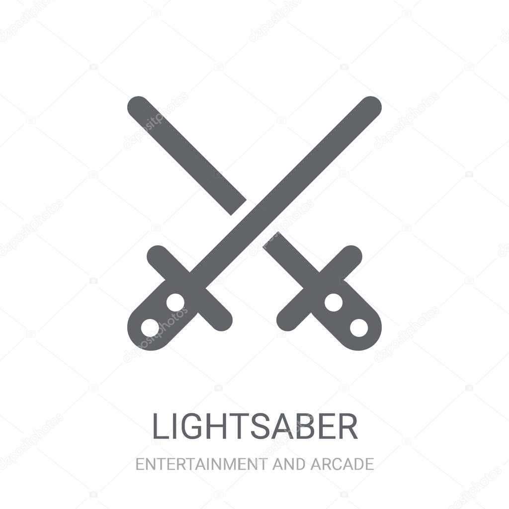 Lightsaber icon. Trendy Lightsaber logo concept on white background from Entertainment and Arcade collection. Suitable for use on web apps, mobile apps and print media.