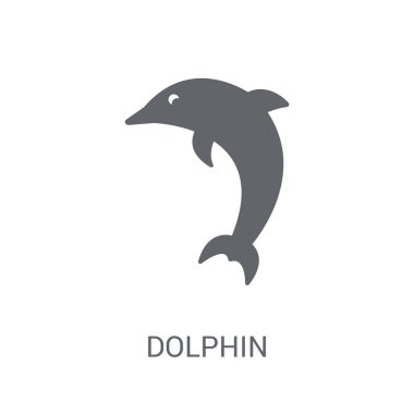 Yunus simgesi. Trendy yunus logo kavramı hayvanlar koleksiyonundan beyaz arka plan üzerinde. Web uygulamaları, mobil uygulamalar ve basılı medya kullanım için uygundur..