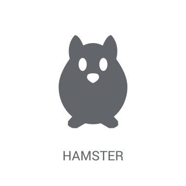 Hamster simgesi. Trendy Hamster logo kavramı hayvanlar koleksiyonundan beyaz arka plan üzerinde. Web uygulamaları, mobil uygulamalar ve basılı medya kullanım için uygundur..