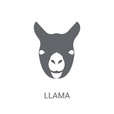 Lama simgesi. Trendy Lama logo kavramı hayvanlar koleksiyonundan beyaz arka plan üzerinde. Web uygulamaları, mobil uygulamalar ve basılı medya kullanım için uygundur..