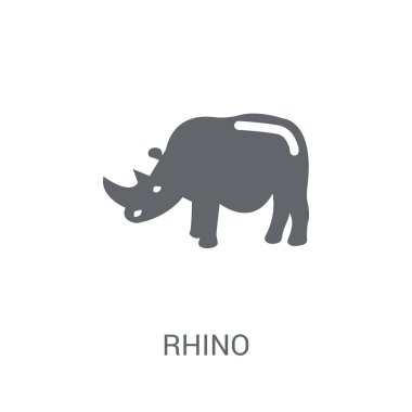 Gergedan simgesi. Trendy Rhino logo kavramı hayvanlar koleksiyonundan beyaz arka plan üzerinde. Web uygulamaları, mobil uygulamalar ve basılı medya kullanım için uygundur..
