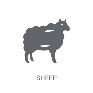 Koyun simgesi. Trendy koyun logo kavramı hayvanlar koleksiyonundan beyaz arka plan üzerinde. Web uygulamaları, mobil uygulamalar ve basılı medya kullanım için uygundur..