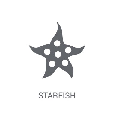 Deniz yıldızı simge. Trendy denizyıldızı logo kavramı hayvanlar koleksiyonundan beyaz arka plan üzerinde. Web uygulamaları, mobil uygulamalar ve basılı medya kullanım için uygundur..