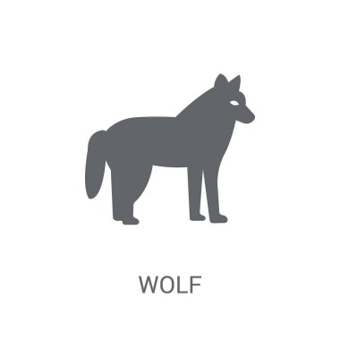 Kurt simgesi. Trendy Wolf logo kavramı hayvanlar koleksiyonundan beyaz arka plan üzerinde. Web uygulamaları, mobil uygulamalar ve basılı medya kullanım için uygundur..