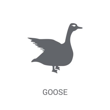 Kaz simgesi. Şık kaz logo kavramı hayvanlar koleksiyonundan beyaz arka plan üzerinde. Web uygulamaları, mobil uygulamalar ve basılı medya kullanım için uygundur..