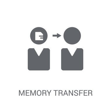 Bellek transfer simgesi. Modaya uygun bellek transfer logo kavramı yapay zeka koleksiyonundan beyaz arka plan üzerinde. Web uygulamaları, mobil uygulamalar ve basılı medya kullanım için uygundur..