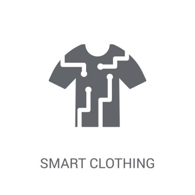 Akıllı giyim simgesi. Trendy akıllı giyim logo kavramı yapay zeka koleksiyonundan beyaz arka plan üzerinde. Web uygulamaları, mobil uygulamalar ve basılı medya kullanım için uygundur..