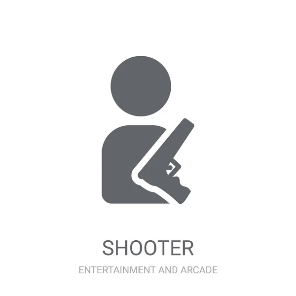 Значок Стрелка Концепция Логотипа Trendy Shooter Белом Фоне Коллекции Entertainment — стоковый вектор