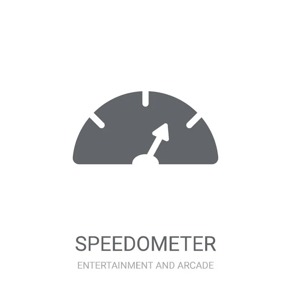 Speedometer Icon Trendy Speedometer Logo Concept White Background Entertainment Arcade — Stock Vector