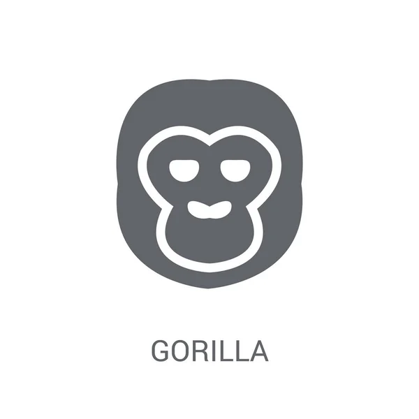 Ícone Gorila Conceito Logotipo Gorilla Moda Fundo Branco Coleção Animais —  Vetores de Stock