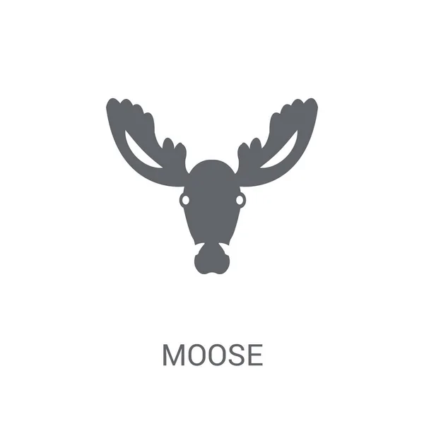 Ícone Alce Conceito Logotipo Moose Moda Fundo Branco Coleção Animais — Vetor de Stock