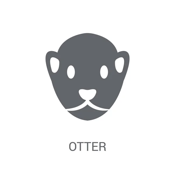 Fischotter Symbol Trendiges Otter Logo Konzept Auf Weißem Hintergrund Aus — Stockvektor
