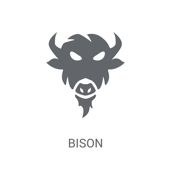 Значок Бизона Модная Концепция Логотипа Bison Белом Фоне Коллекции Животных — стоковый вектор