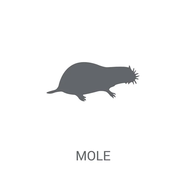 Icono Del Topo Concepto Logotipo Moda Mole Sobre Fondo Blanco — Archivo Imágenes Vectoriales