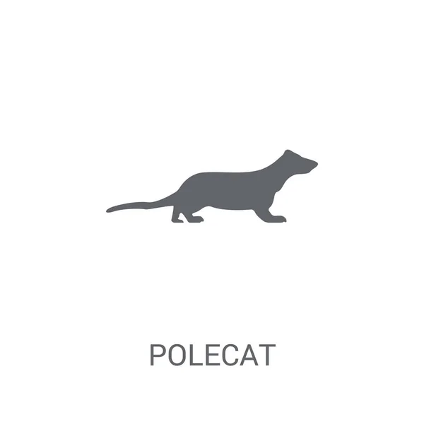 Icono Polecat Concepto Logotipo Moda Polecat Sobre Fondo Blanco Colección — Vector de stock