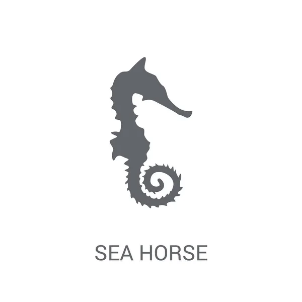 Ícone Cavalo Marinho Trendy Sea Horse Logo Concept White Background — Vetor de Stock