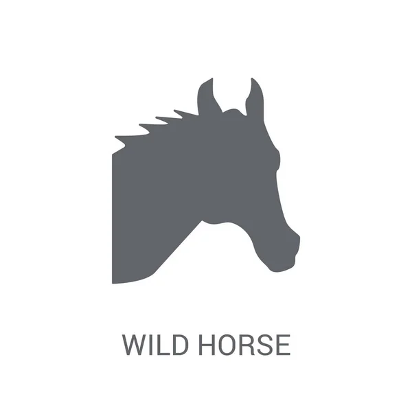 Wildpferd Ikone Trendiges Wildpferd Logo Konzept Auf Weißem Hintergrund Aus — Stockvektor