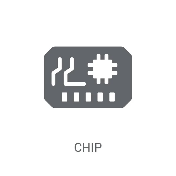 Chip Icon Konsep Logo Trendy Chip Dengan Latar Belakang Putih - Stok Vektor