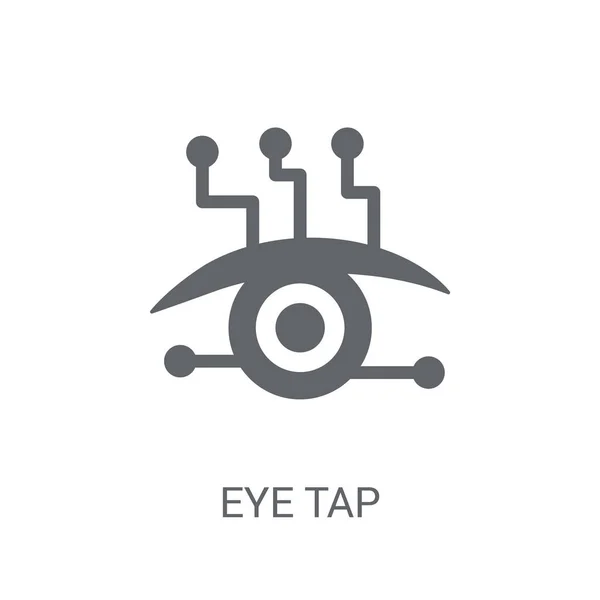 目をタップ アイコン トレンディな目は 人工知能のコレクションから白地ロゴのコンセプトをタップします Web アプリ 携帯アプリ 印刷媒体での使用に適しています — ストックベクタ